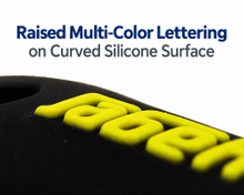Micro injection product - Show side curved surface of convex word with multi-color2